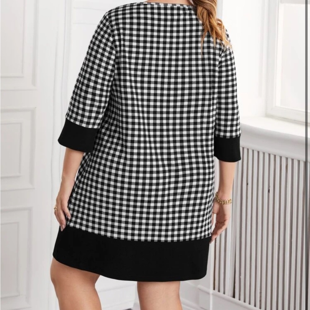EMERY ROSE Plus Gingham Tee Dress